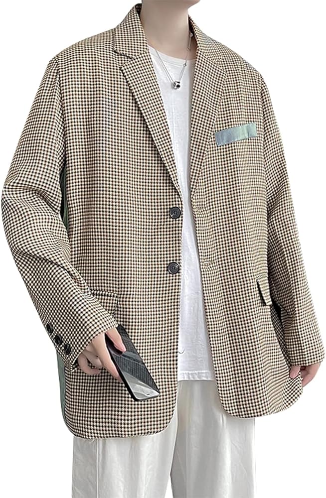 Amazon | [Ptor] メンズ テーラード ジャケット チェック柄 グレン